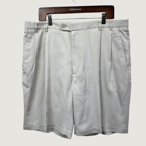 Jhane Barnes‎ Pleated Silk Shorts 38 Beige Old Money Quiet Luxury Vintage Mens